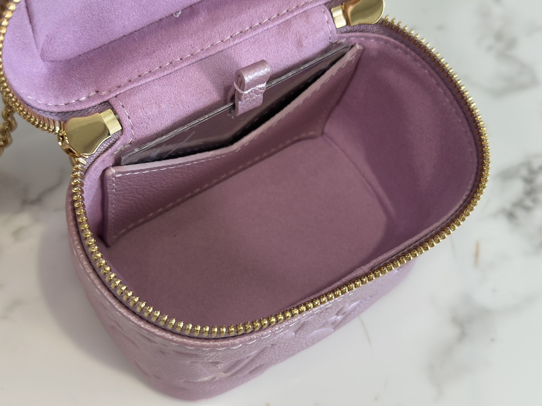 Louis Vuitton M82168 Micro Vanity  Monogram Empreinte embossed supple grained cowhide leather Pearly Lilac