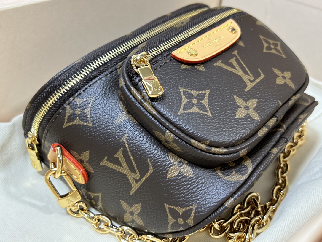 Louis Vuitton M82335 Mini Bumbag Monogram coated canvas With White Strap