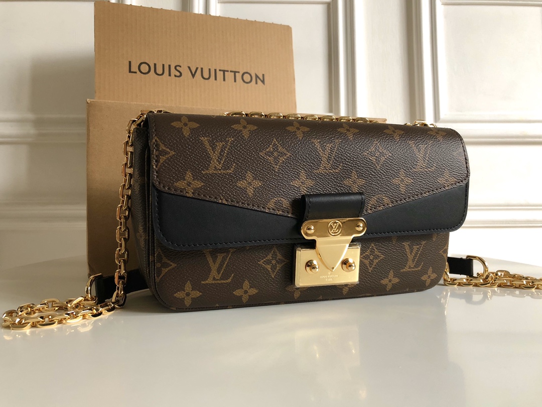 Louis Vuitton Marceau Chain Bag Monogram Coated Canvas and Cowhide Leather Black M46126