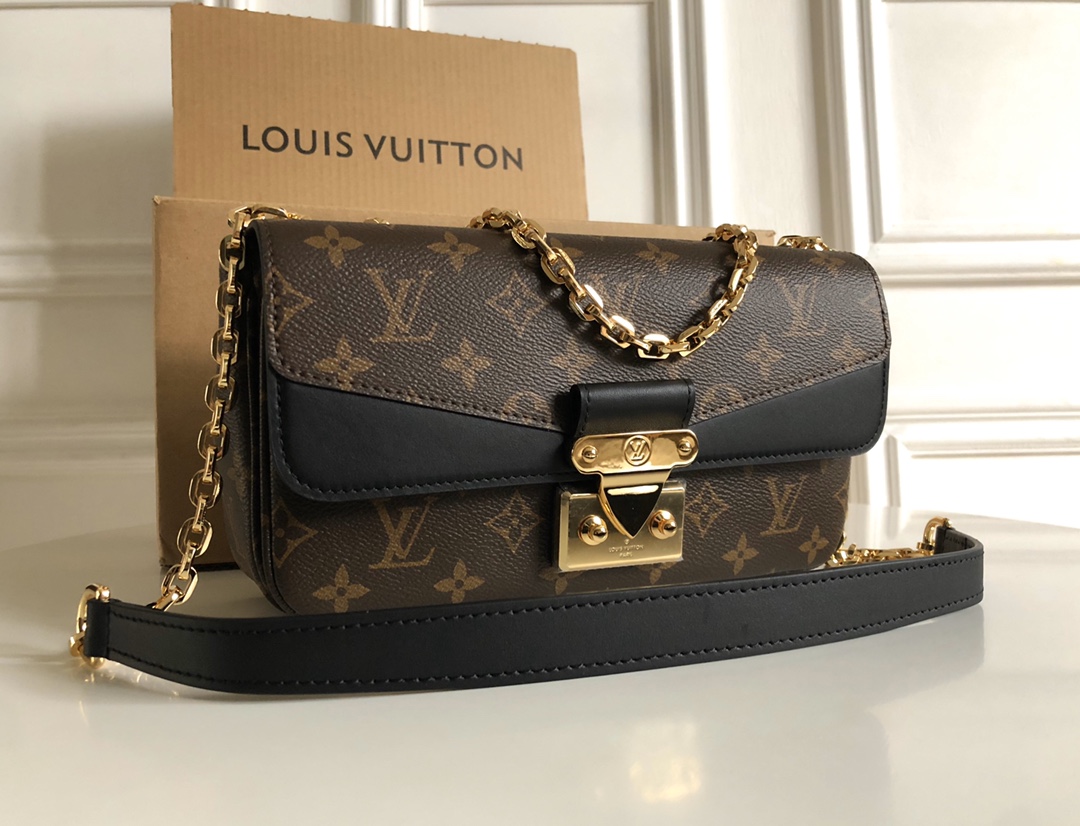 Louis Vuitton Marceau Chain Bag Monogram Coated Canvas and Cowhide Leather Black M46126