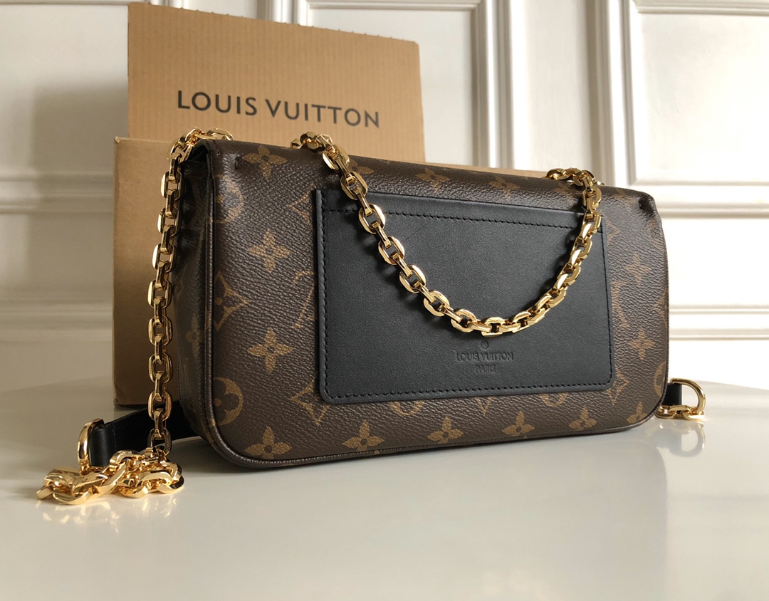 Louis Vuitton Marceau Chain Bag Monogram Coated Canvas and Cowhide Leather Black M46126