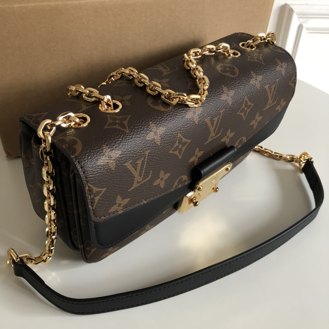 Louis Vuitton Marceau Chain Bag Monogram Coated Canvas and Cowhide Leather Black M46126