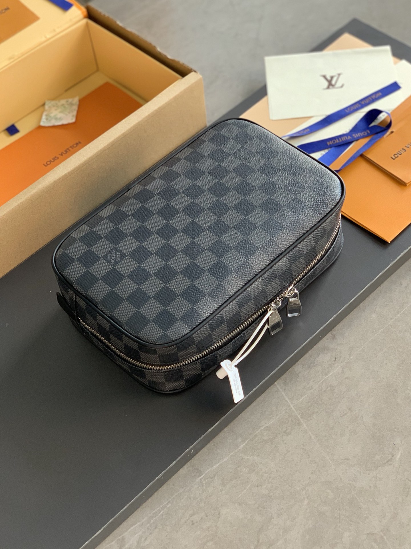 Louis Vuitton Medium Toiletry Kit Damier Graphite Coated Canvas M47522