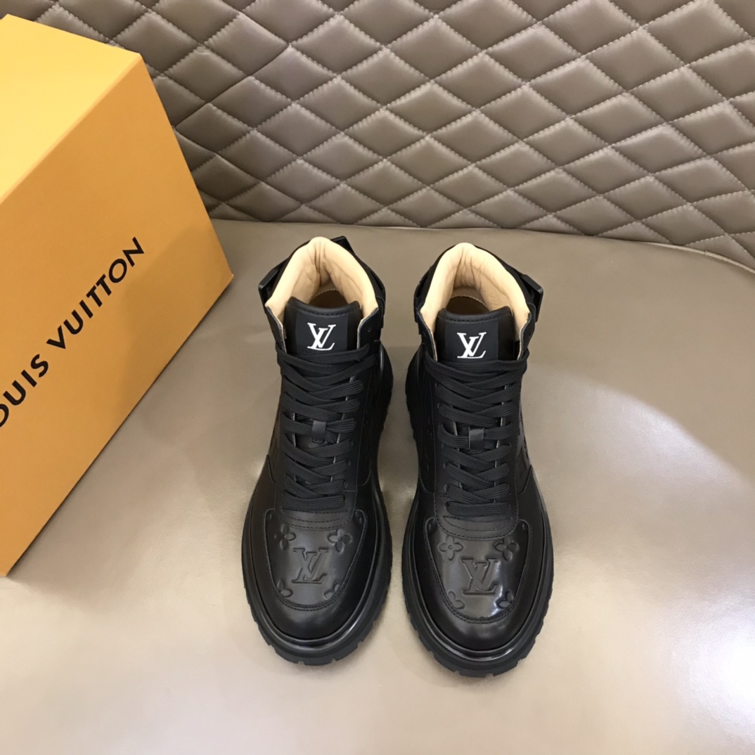 Louis Vuitton Mens Abbesses High-top Sneakers Black 38-44