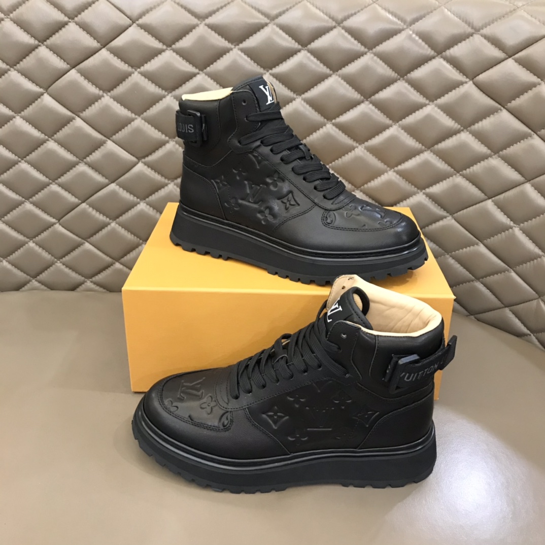 Louis Vuitton Mens Abbesses High-top Sneakers Black 38-44