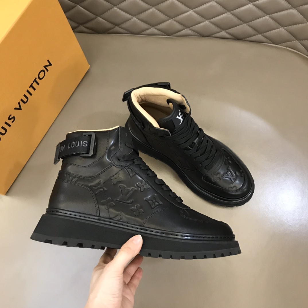 Louis Vuitton Mens Abbesses High-top Sneakers Black 38-44