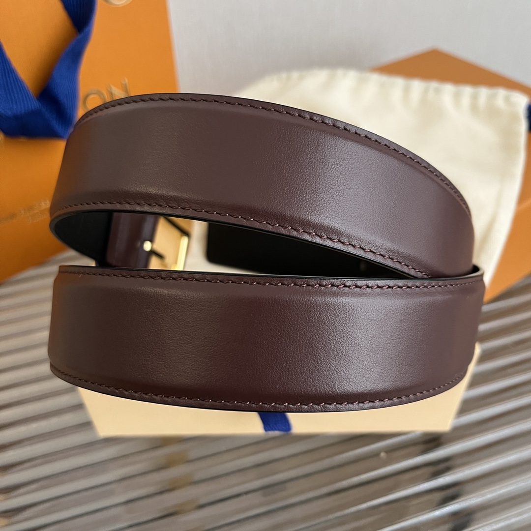 Louis Vuitton Mens Leather Belt Width 3.5cm 196