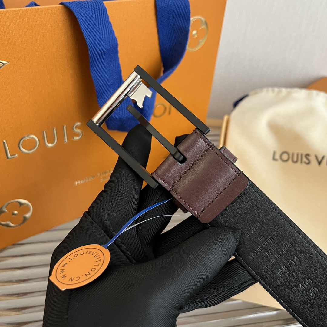 Louis Vuitton Mens Leather Belt Width 3.5cm 197