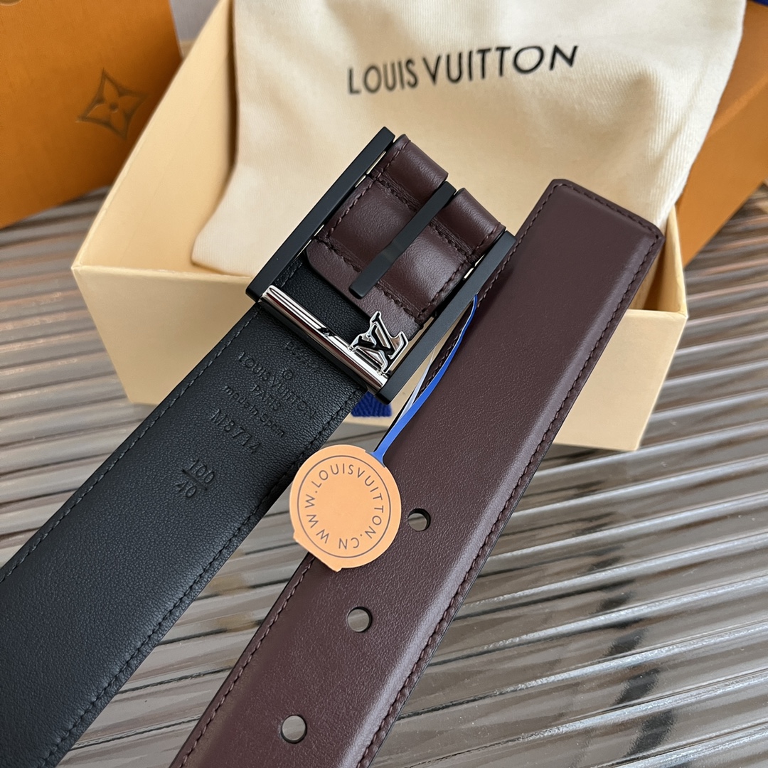 Louis Vuitton Mens Leather Belt Width 3.5cm 197