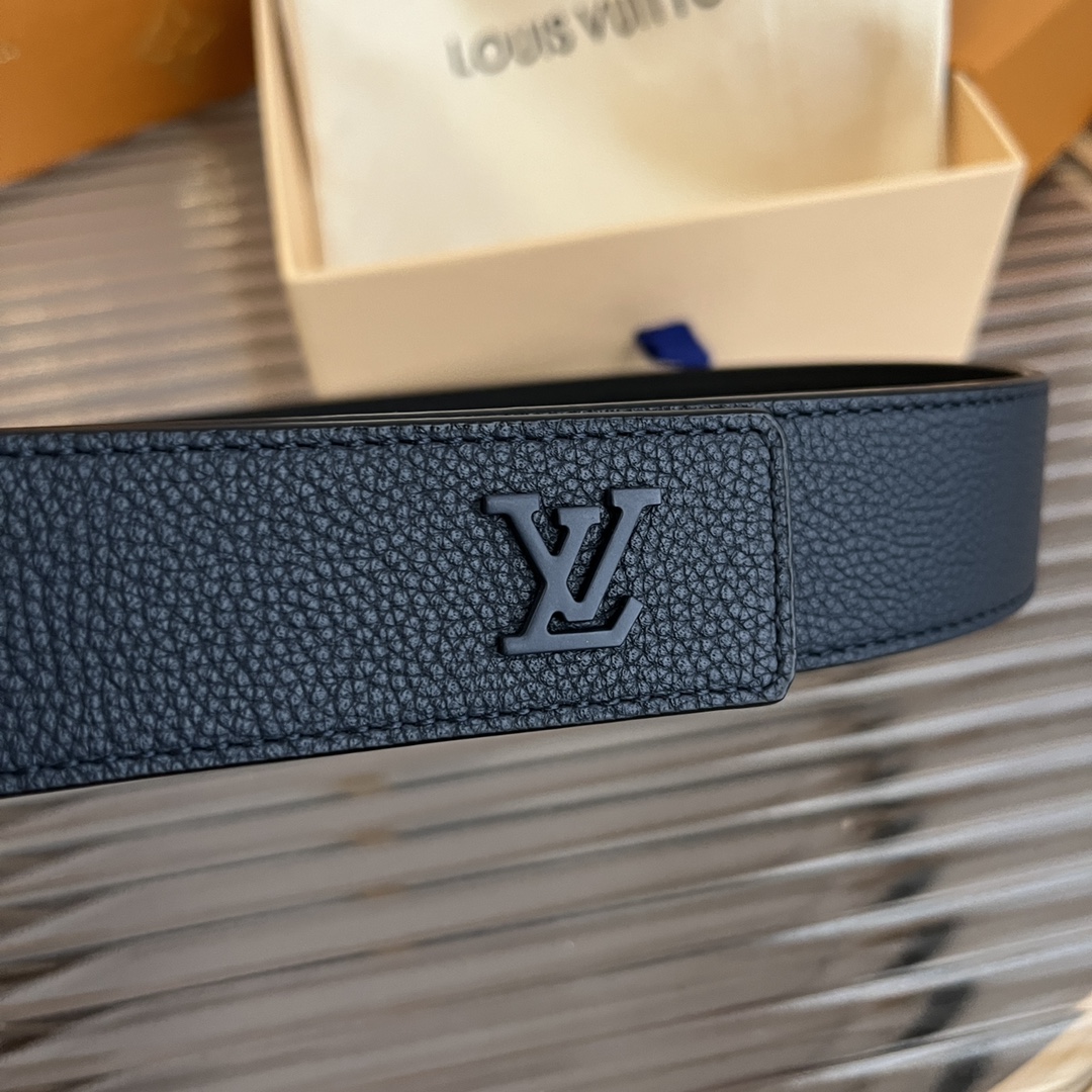 Louis Vuitton Mens Leather Belt Width 3.5cm 198