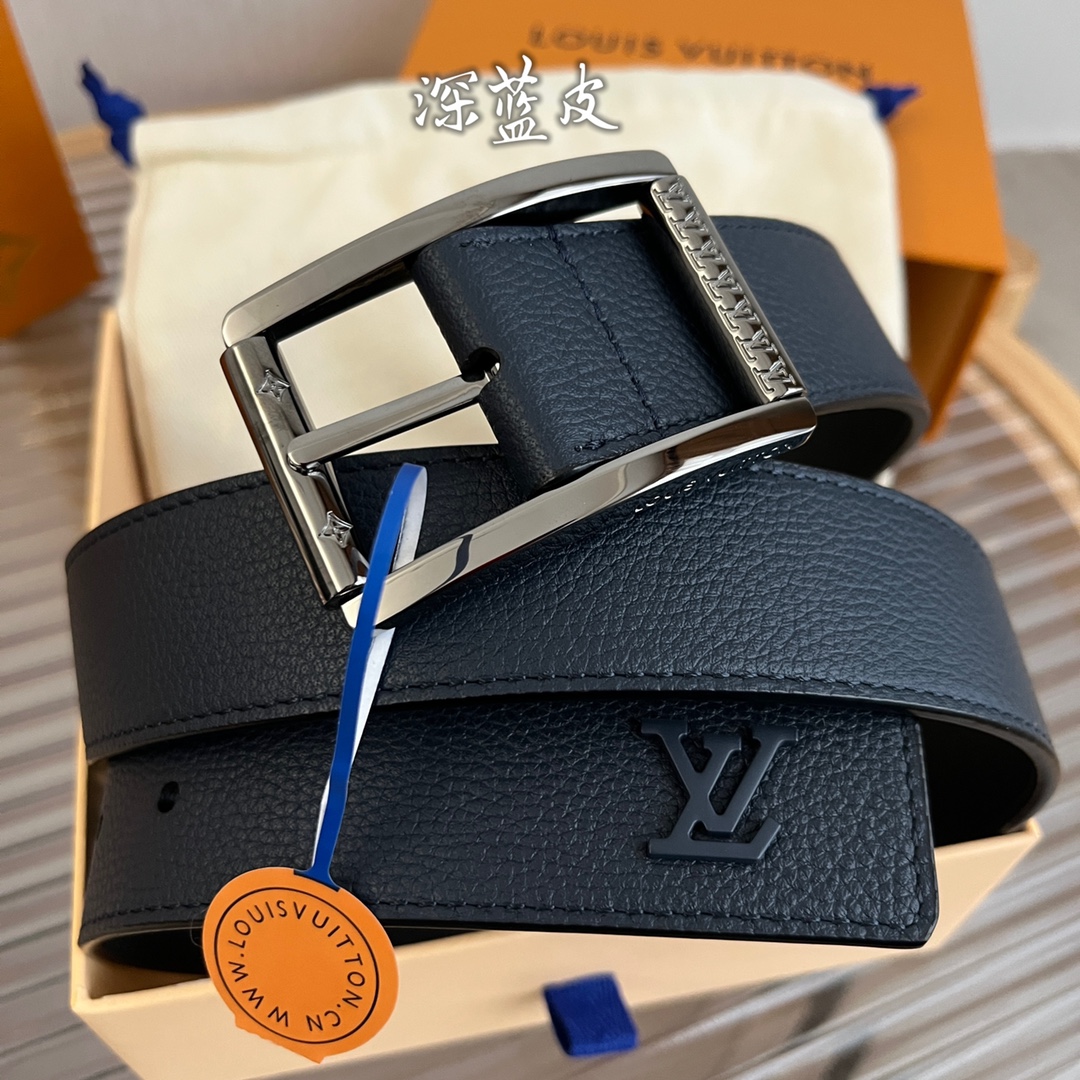 Louis Vuitton Mens Leather Belt Width 3.5cm 198