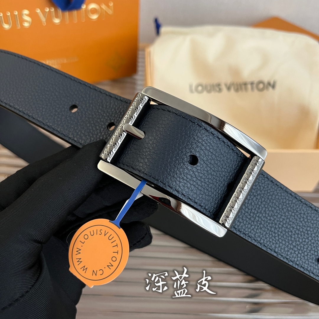 Louis Vuitton Mens Leather Belt Width 3.5cm 198