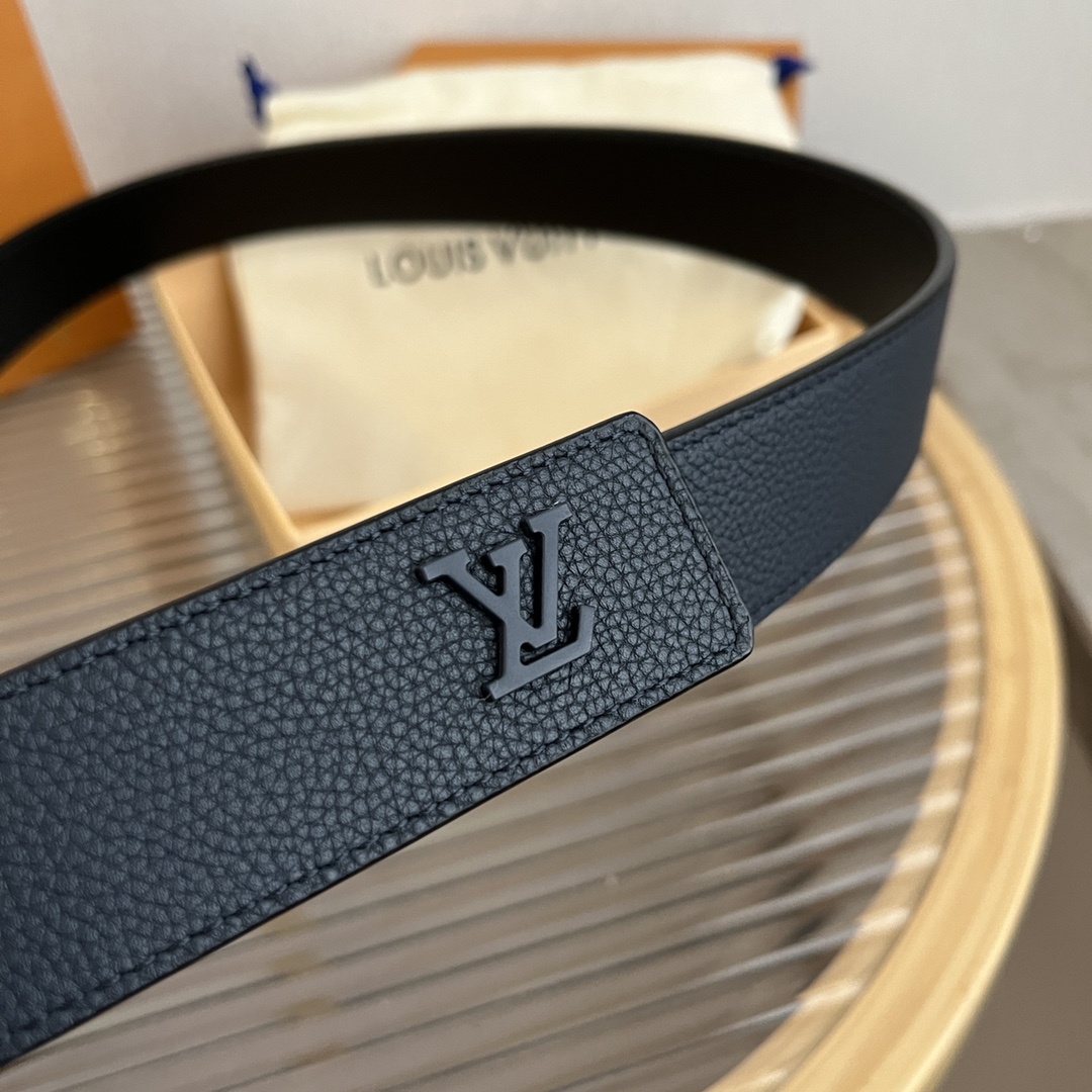 Louis Vuitton Mens Leather Belt Width 3.5cm 199