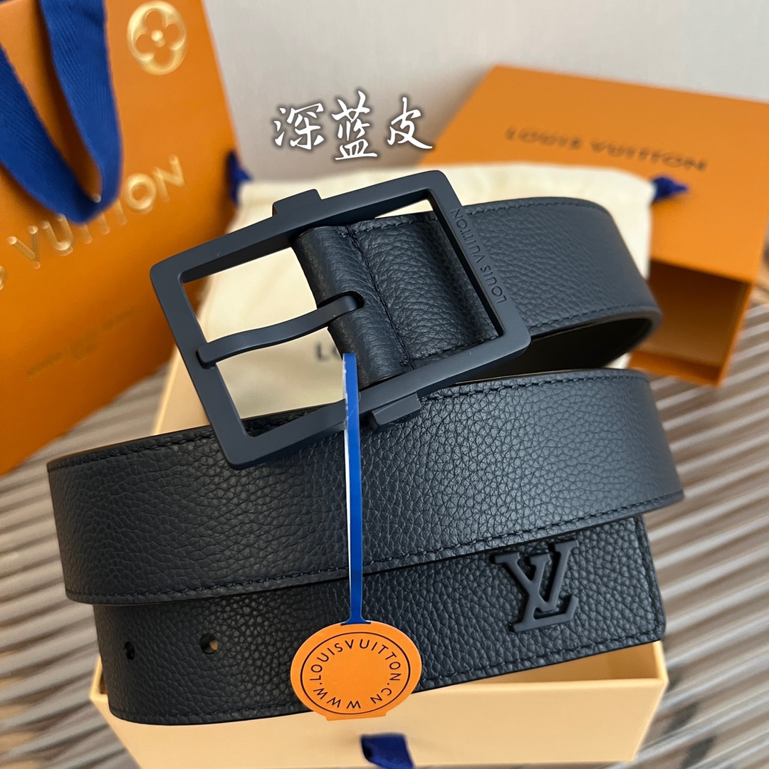 Louis Vuitton Mens Leather Belt Width 3.5cm 200