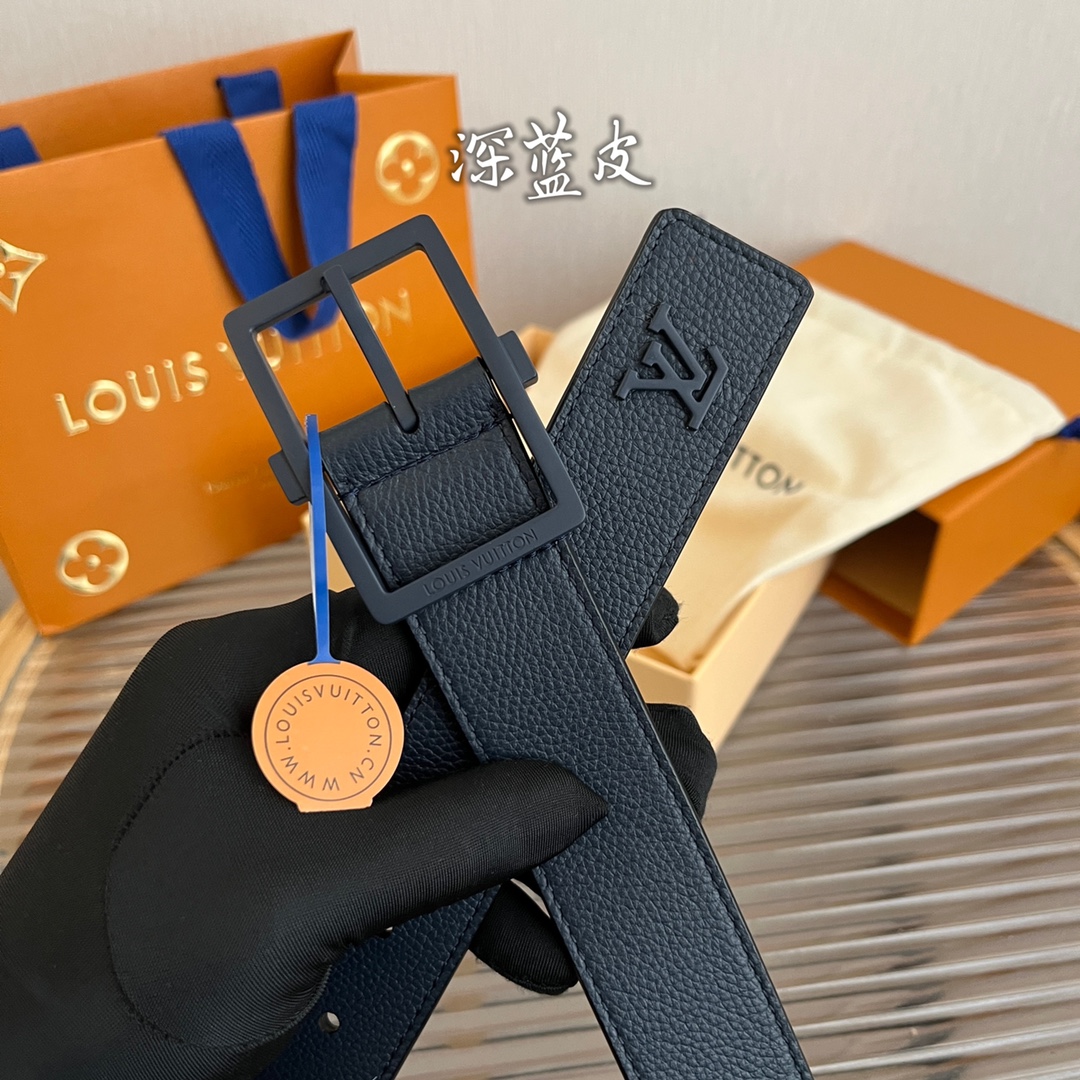 Louis Vuitton Mens Leather Belt Width 3.5cm 200