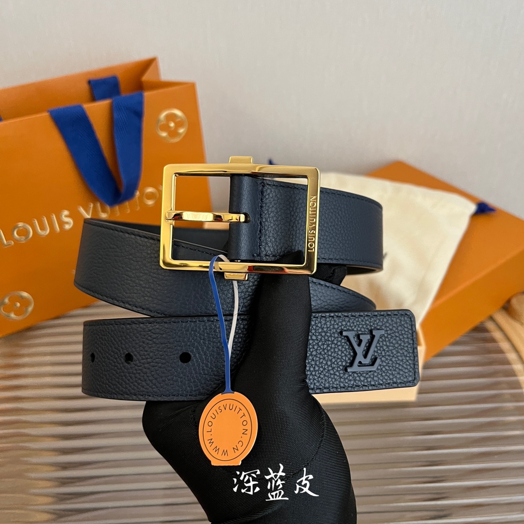 Louis Vuitton Mens Leather Belt Width 3.5cm 201