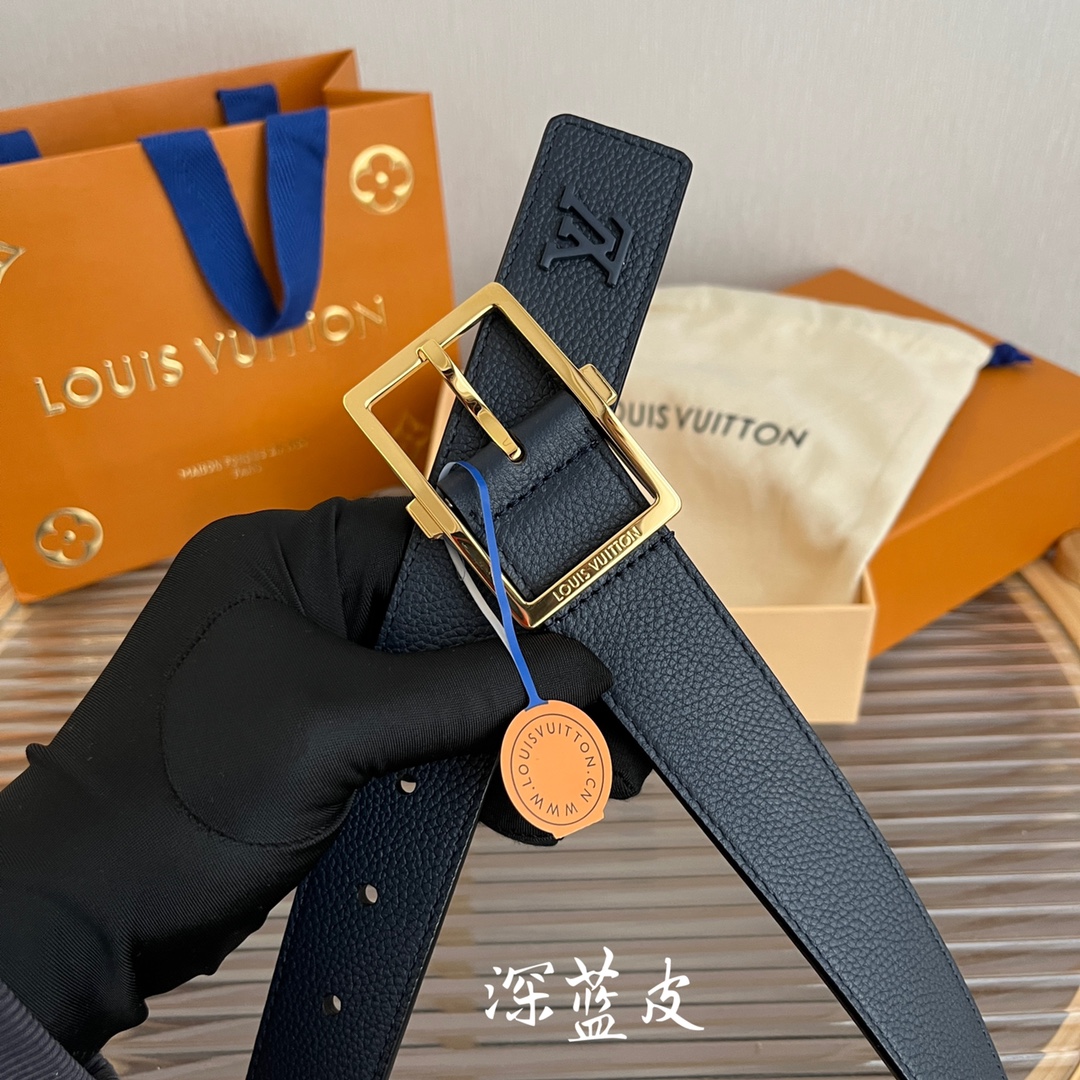 Louis Vuitton Mens Leather Belt Width 3.5cm 201