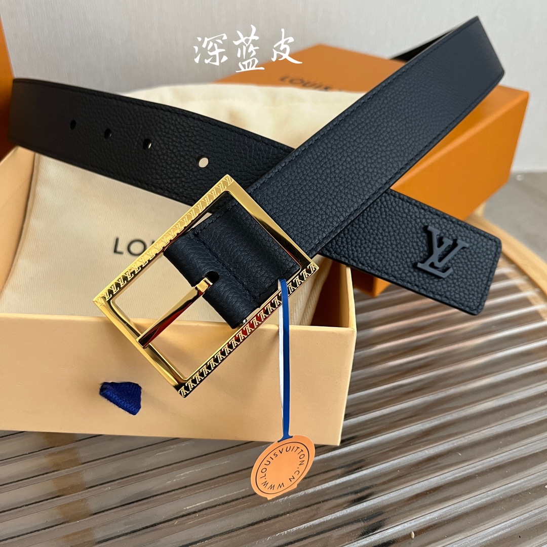 Louis Vuitton Mens Leather Belt Width 3.5cm 202