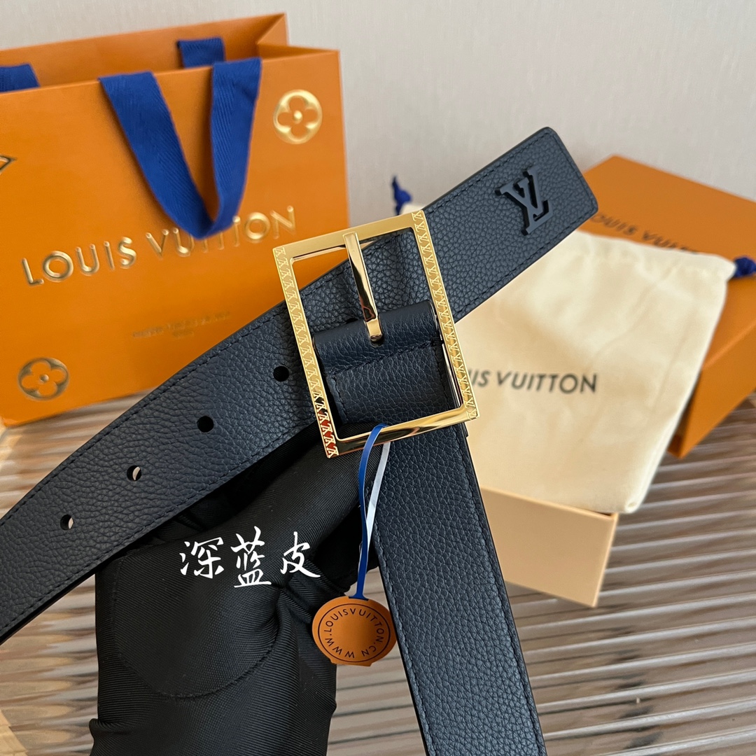 Louis Vuitton Mens Leather Belt Width 3.5cm 202