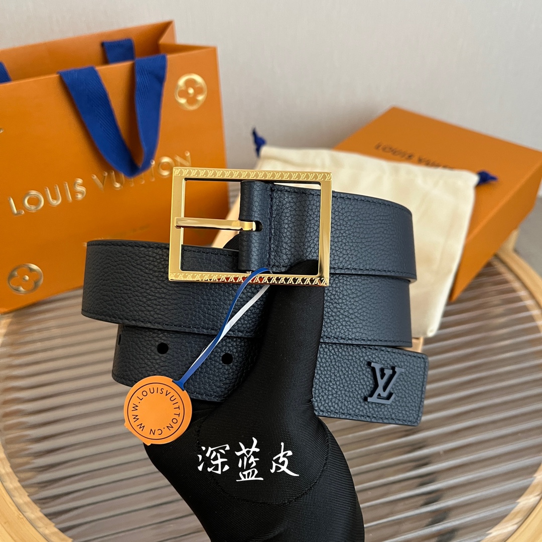 Louis Vuitton Mens Leather Belt Width 3.5cm 202