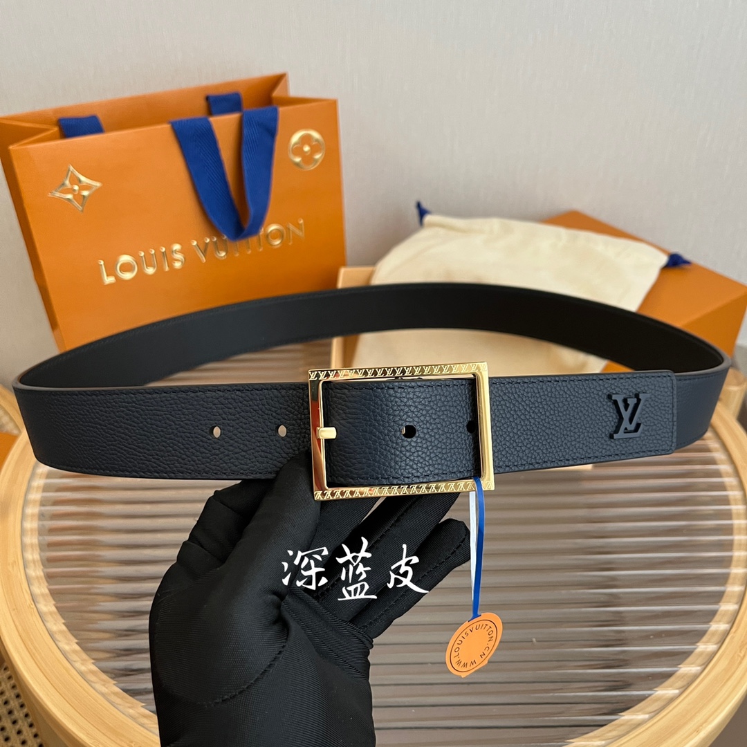 Louis Vuitton Mens Leather Belt Width 3.5cm 202