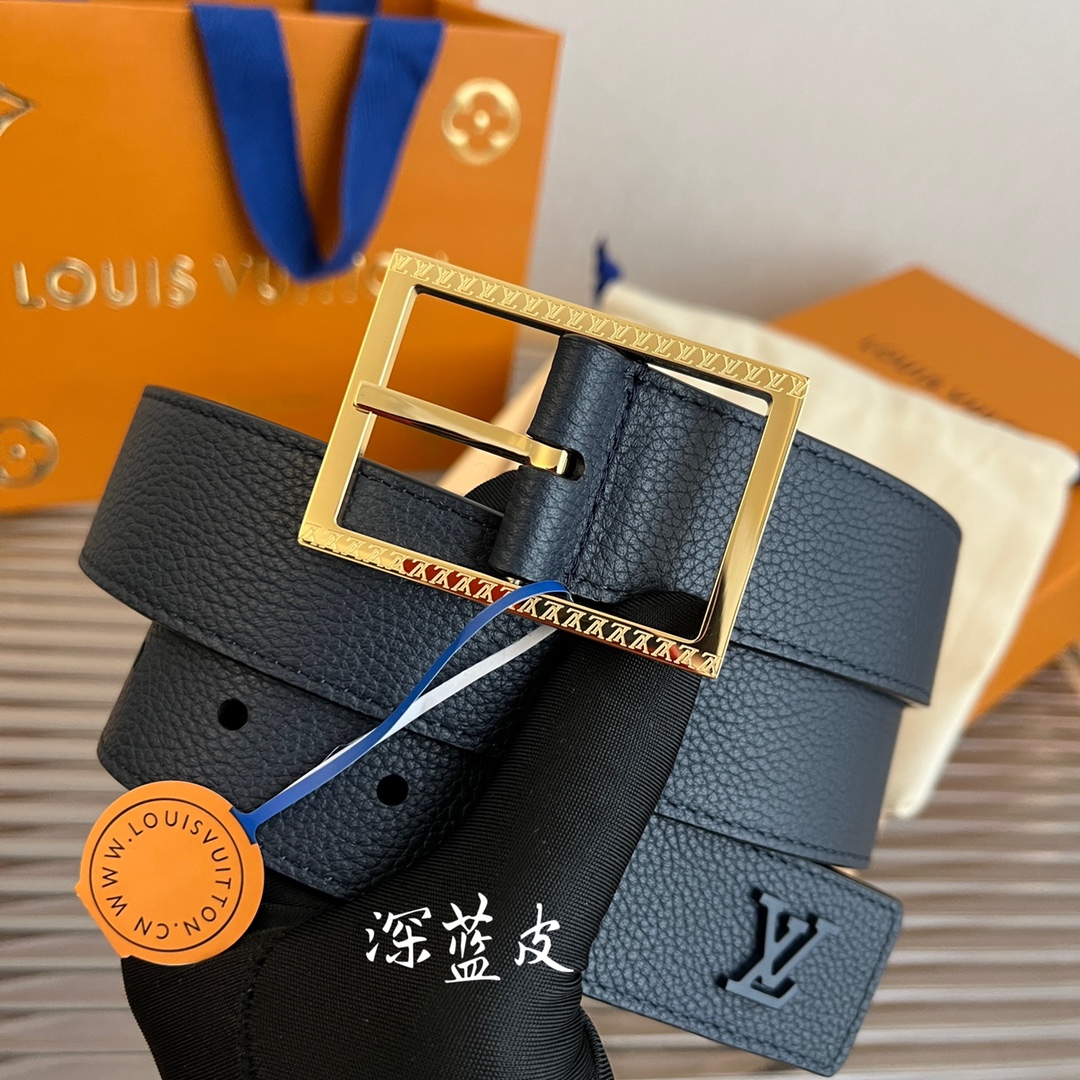 Louis Vuitton Mens Leather Belt Width 3.5cm 202