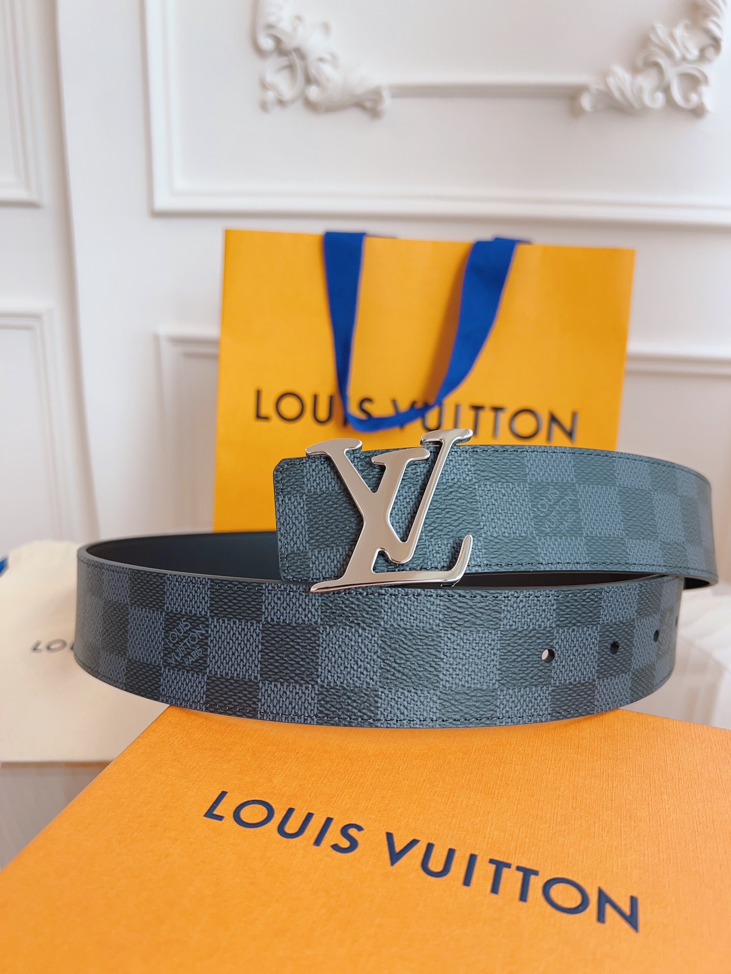 Louis Vuitton Mens Leather Belt Width 4cm 190