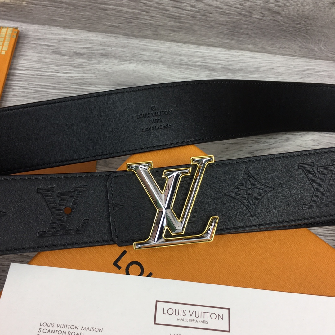 Louis Vuitton Mens Leather Belt Width 4cm 195