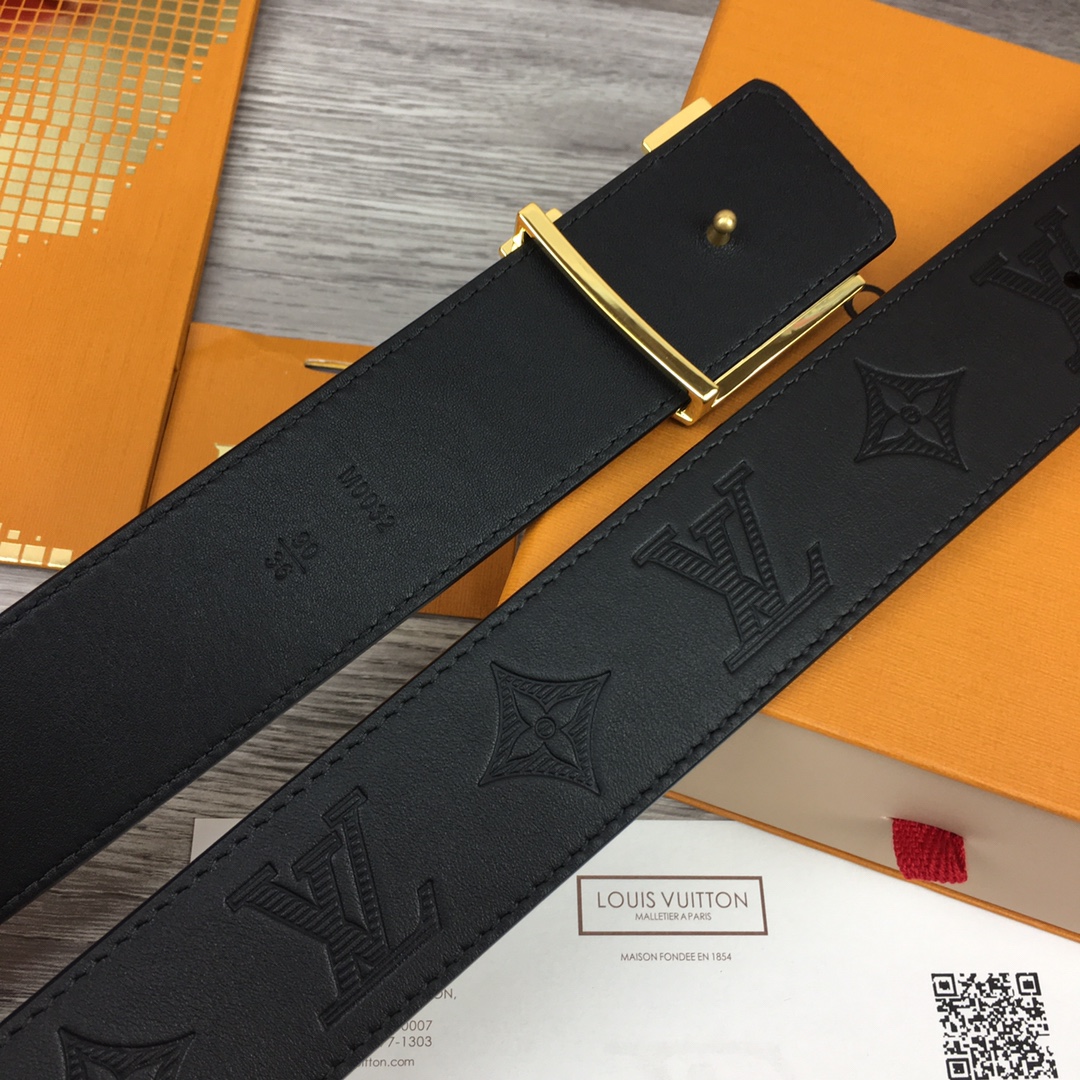 Louis Vuitton Mens Leather Belt Width 4cm 195