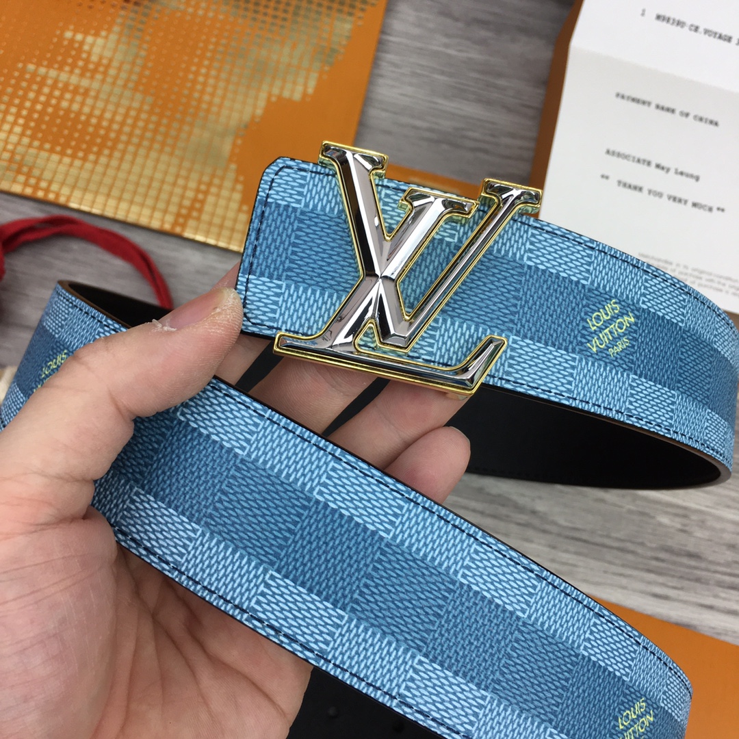 Louis Vuitton Mens Leather Belt Width 4cm 197