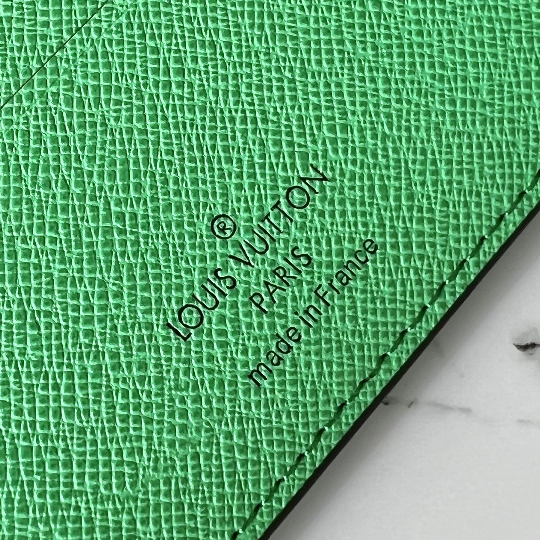 Louis Vuitton Mens Multiple wallet  Monogram Macassar Coated Canvas and Green Cowhide Leather M81537