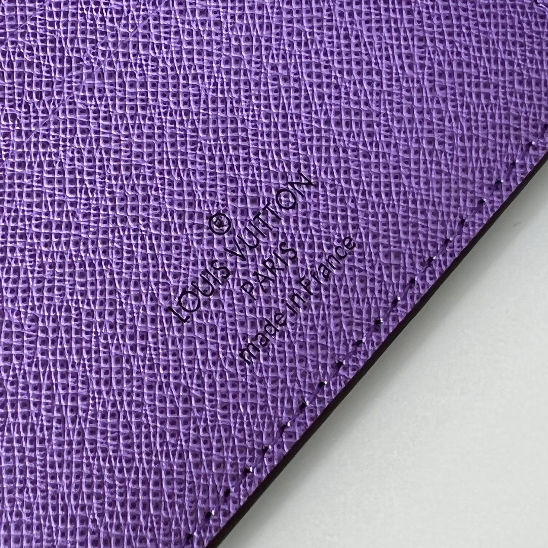 Louis Vuitton Mens Multiple wallet  Monogram Macassar Coated Canvas and Purple Cowhide Leather M81537