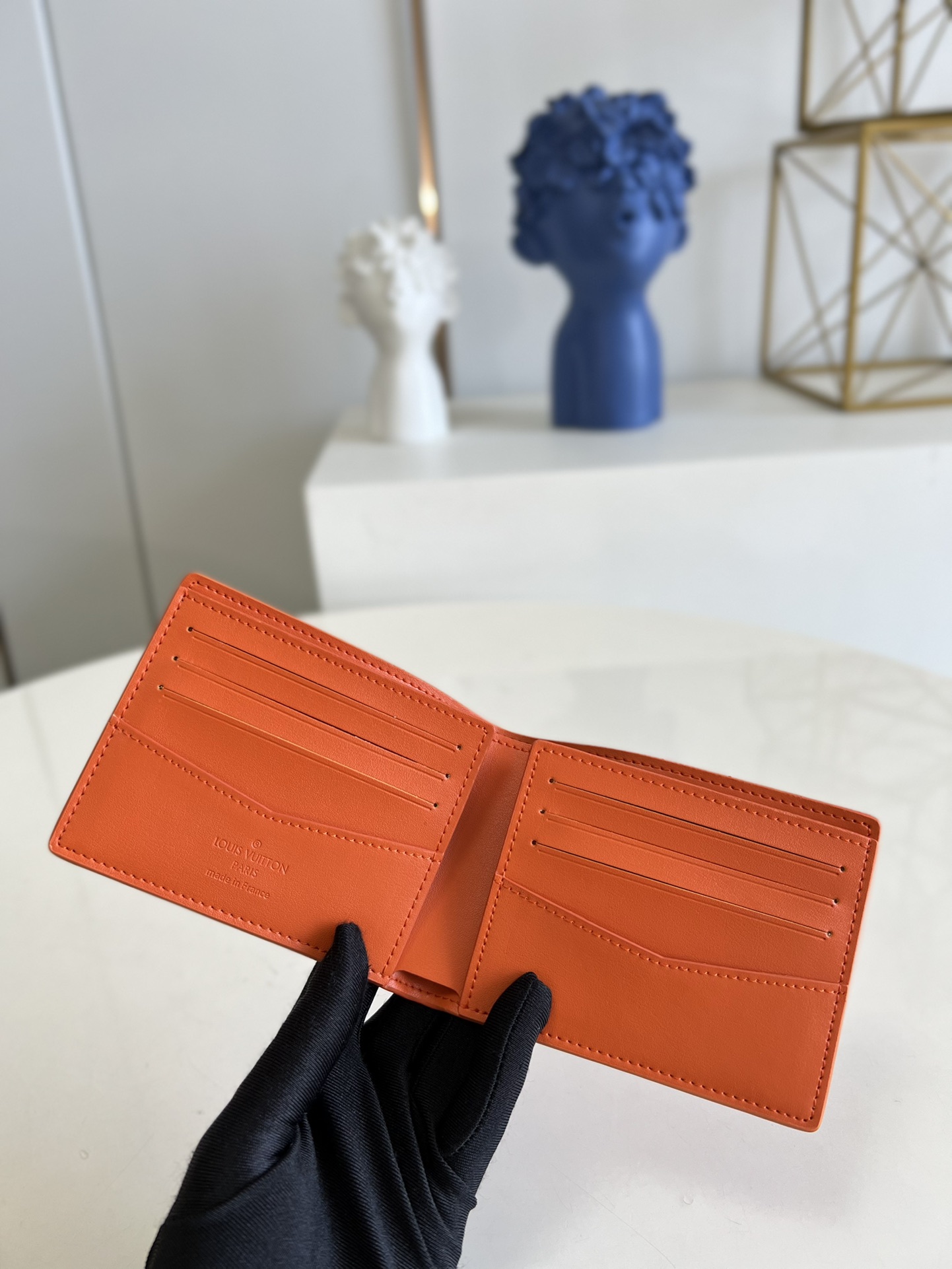 Louis Vuitton Multiple Wallet Taurillon Monogram Leather Orange M81548
