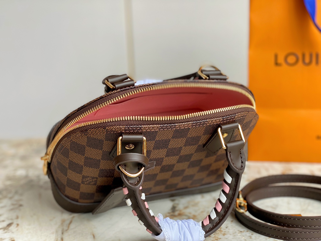 Louis Vuitton N40447 Braided Alma BB Damier Ebene Coated Canvas