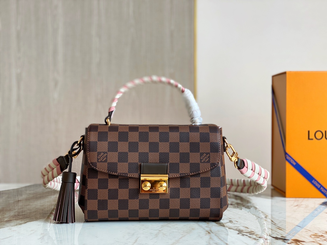 Louis Vuitton N40451 Braided Croisette Damier Ebene Coated Canvas