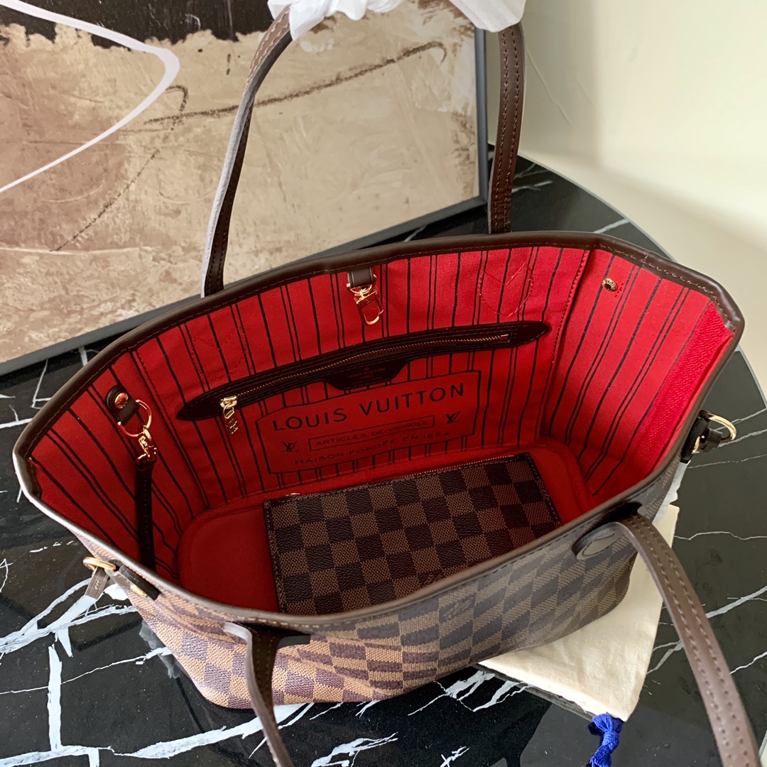 Louis Vuitton N41359 Neverfull PM Damier Ebene Coated Canvas