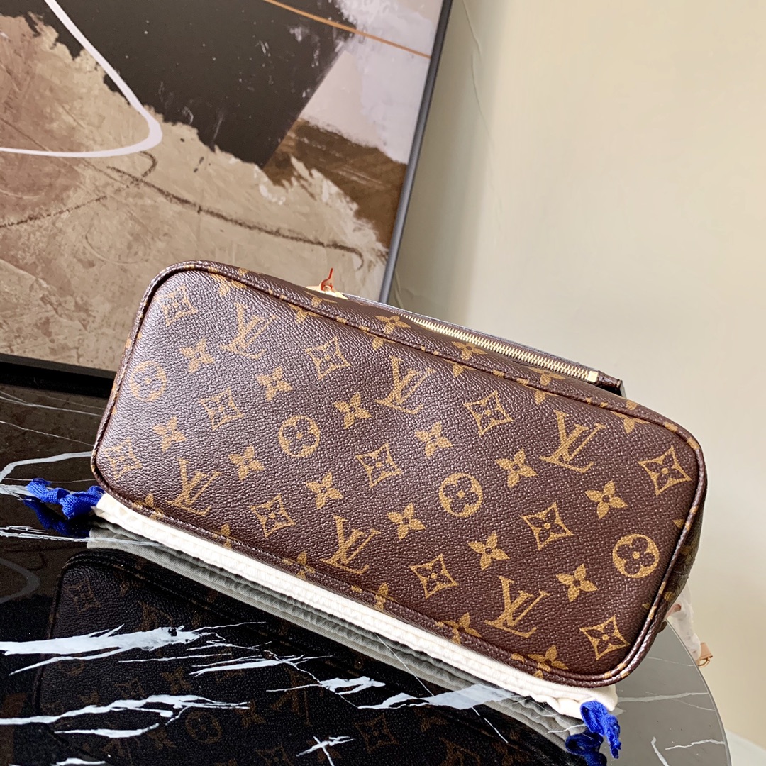 Louis Vuitton N41359 Neverfull PM Tote Monogram Coated Canvas Beige