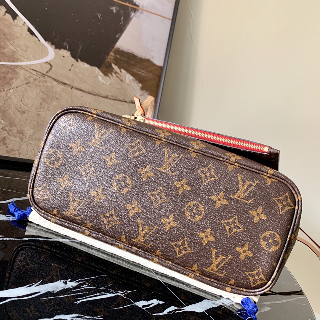 Louis Vuitton N41359 Neverfull PM Tote Monogram Coated Canvas Peony