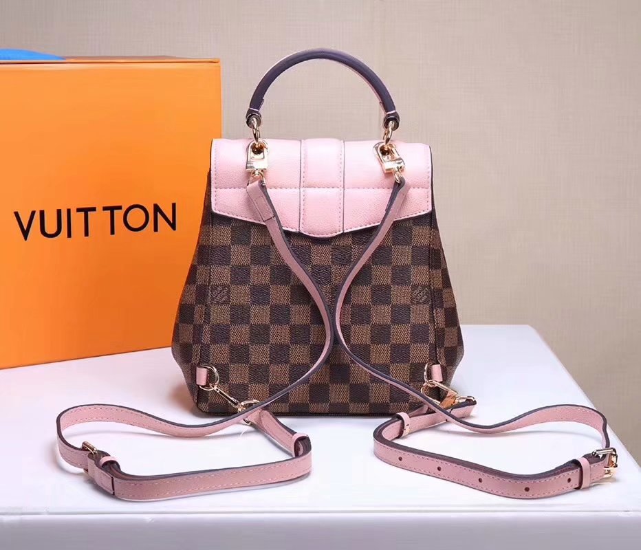 Louis Vuitton N42262 Clapton Women Backpack Damier Ebene Canvas and Cowhide Leather Magnolia Online Shop