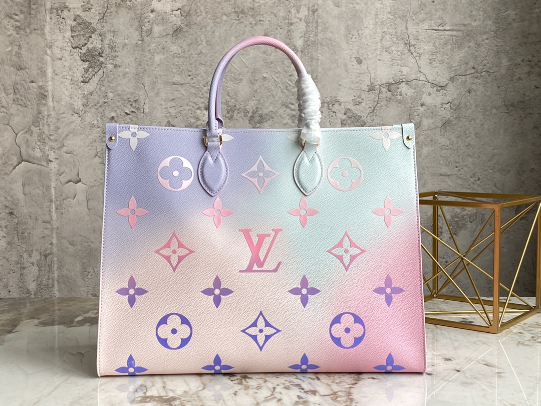 Louis Vuitton ONTHEGO GM Monogram Coated Canvas Sunrise Pastel M46076