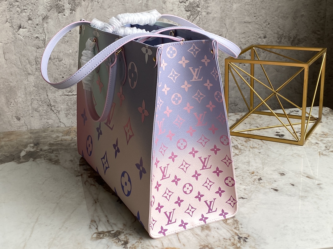 Louis Vuitton ONTHEGO GM Monogram Coated Canvas Sunrise Pastel M46076