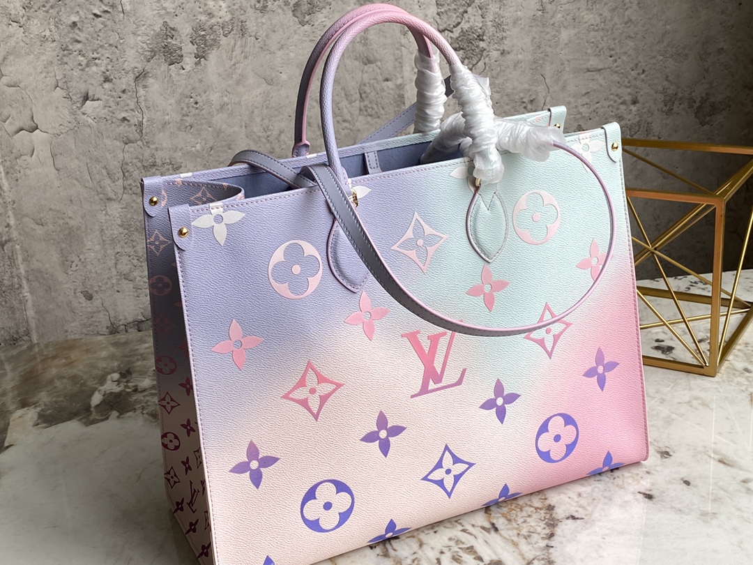 Louis Vuitton ONTHEGO GM Monogram Coated Canvas Sunrise Pastel M46076