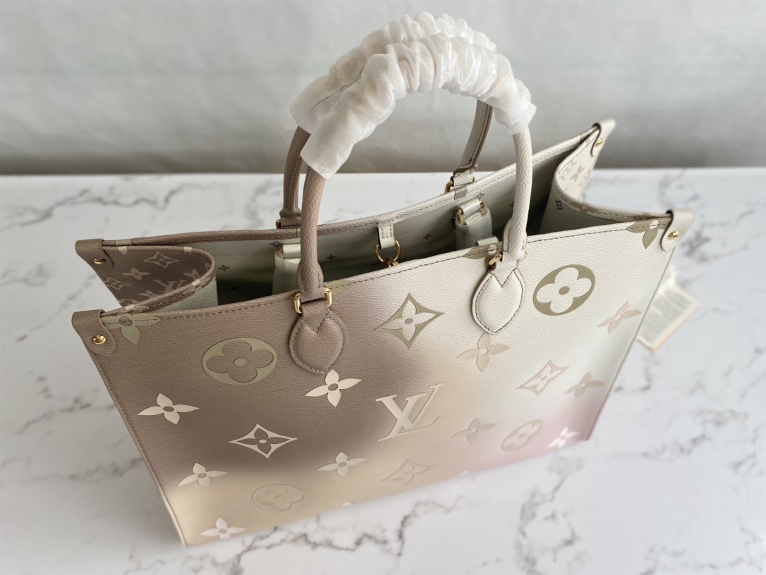 Louis Vuitton ONTHEGO MM Sunset Kaki Monogram Coated Canvas M20510