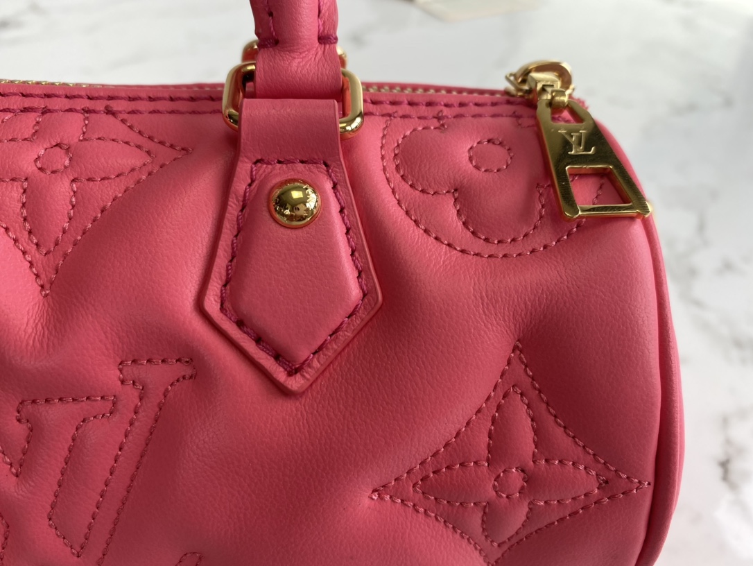 Louis Vuitton Papillon BB Handbag Quilted and Embroidered Smooth Calf Leather Pink M59827