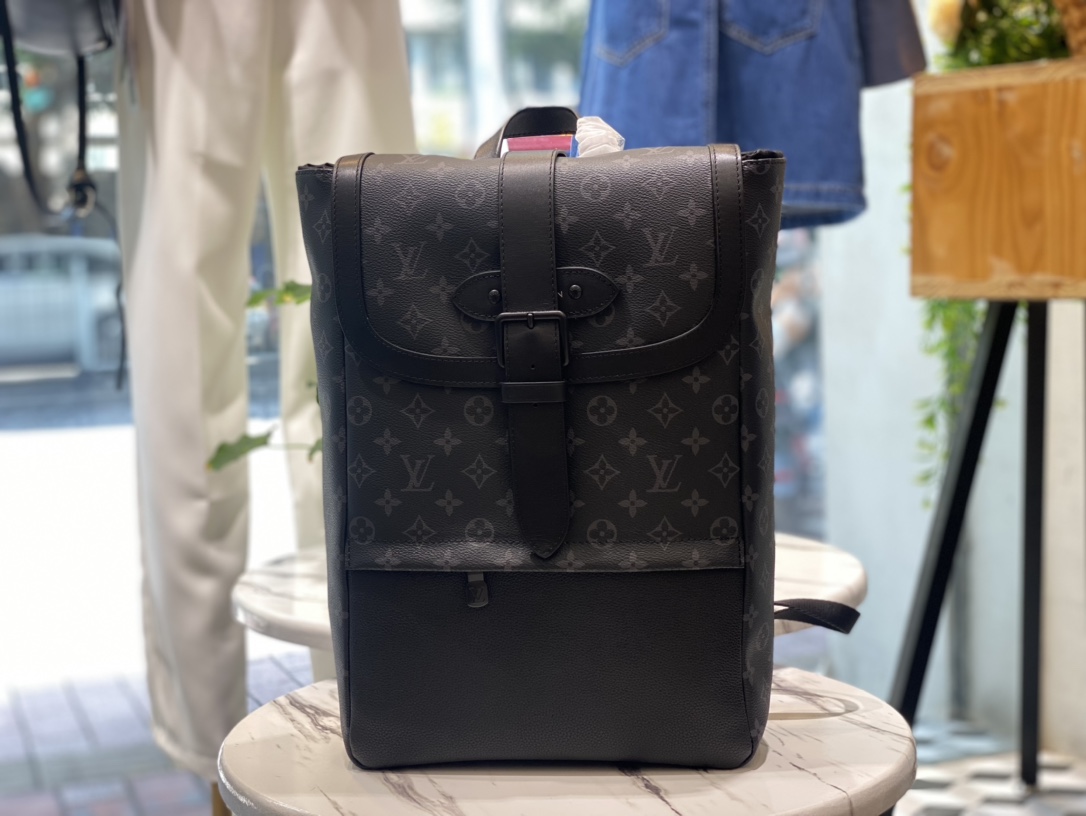 Louis Vuitton Saumur Backpack Monogram Eclipse M45913