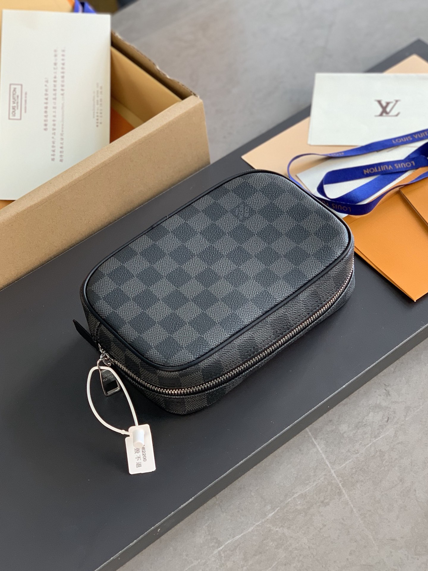 Louis Vuitton Small Toiletry Kit Damier Graphite Coated Canvas M47521