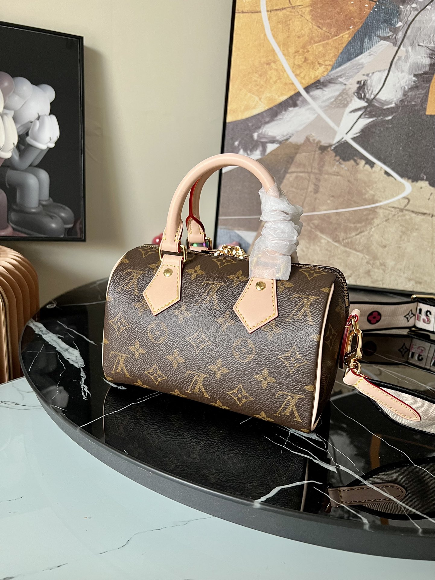 Louis Vuitton Speedy Bandouliere 20 Handbag Monogram Coated Canvas Black M46234