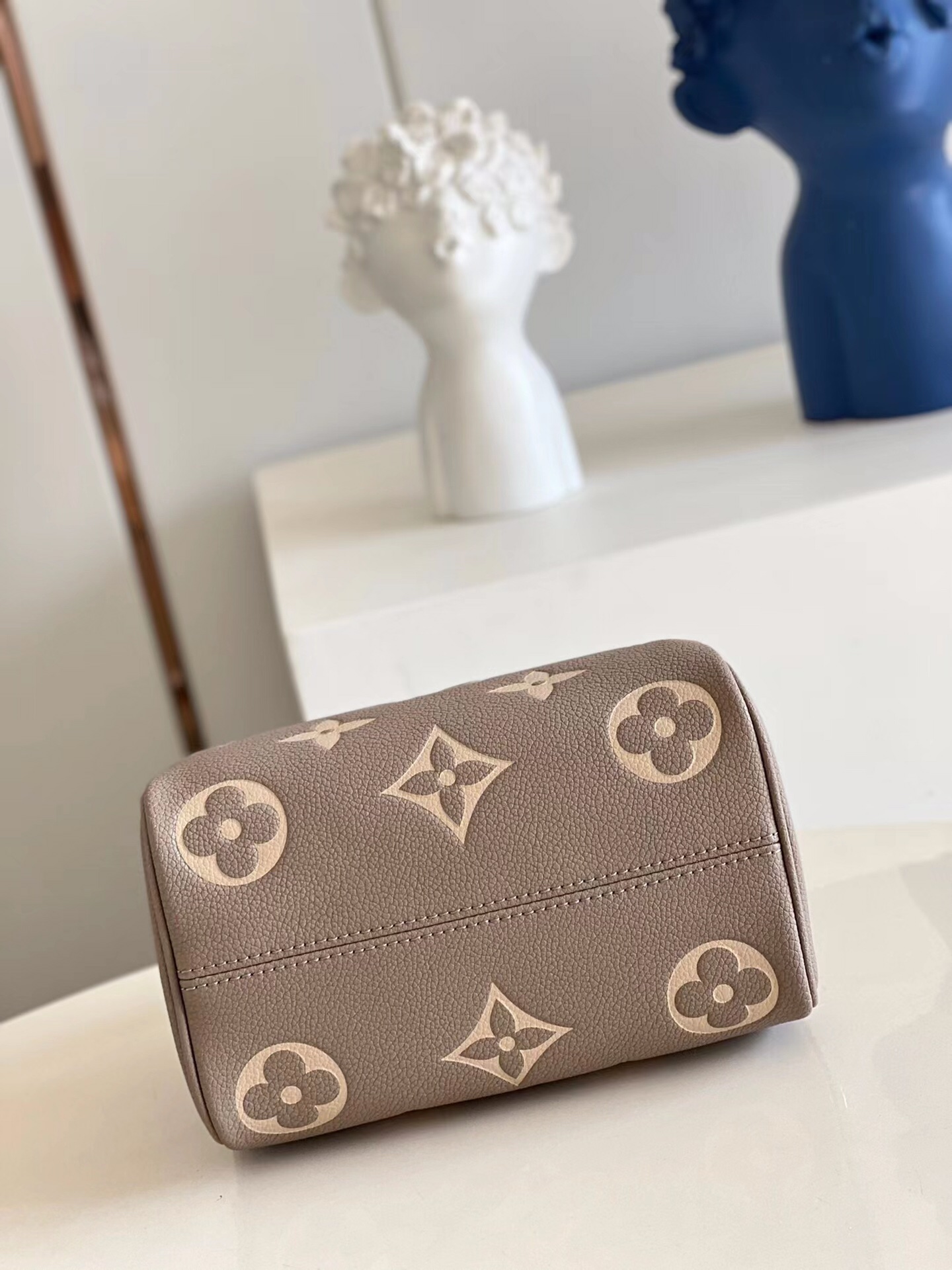 Louis Vuitton Speedy Bandouliere 20 Monogram Empreinte Beige