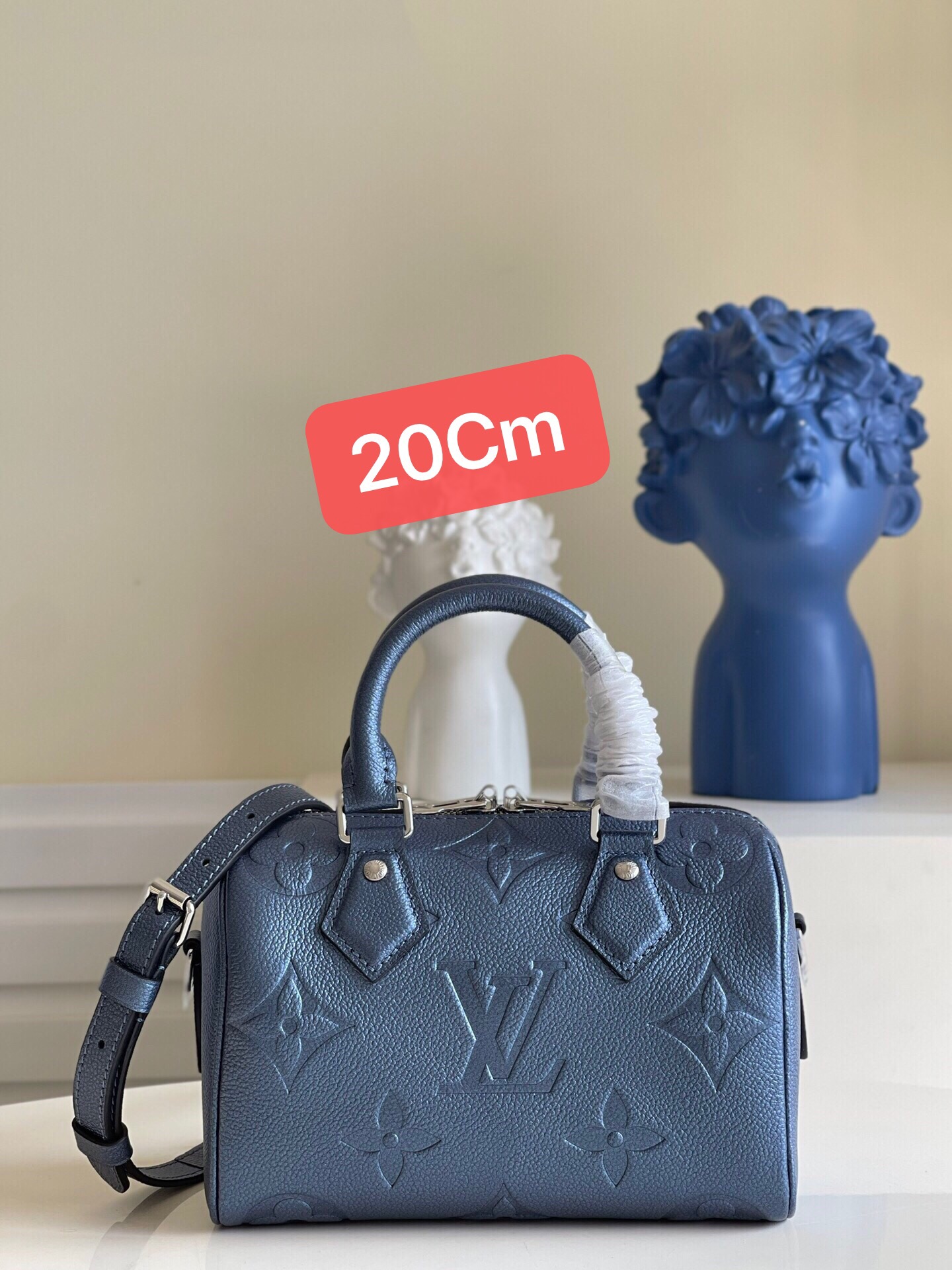 Louis Vuitton Speedy Bandouliere 20 Monogram Empreinte Blue