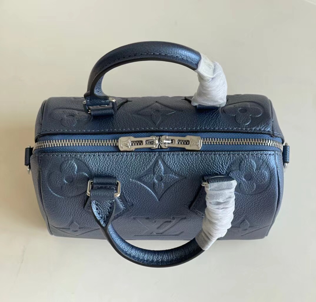 Louis Vuitton Speedy Bandouliere 20 Monogram Empreinte Blue